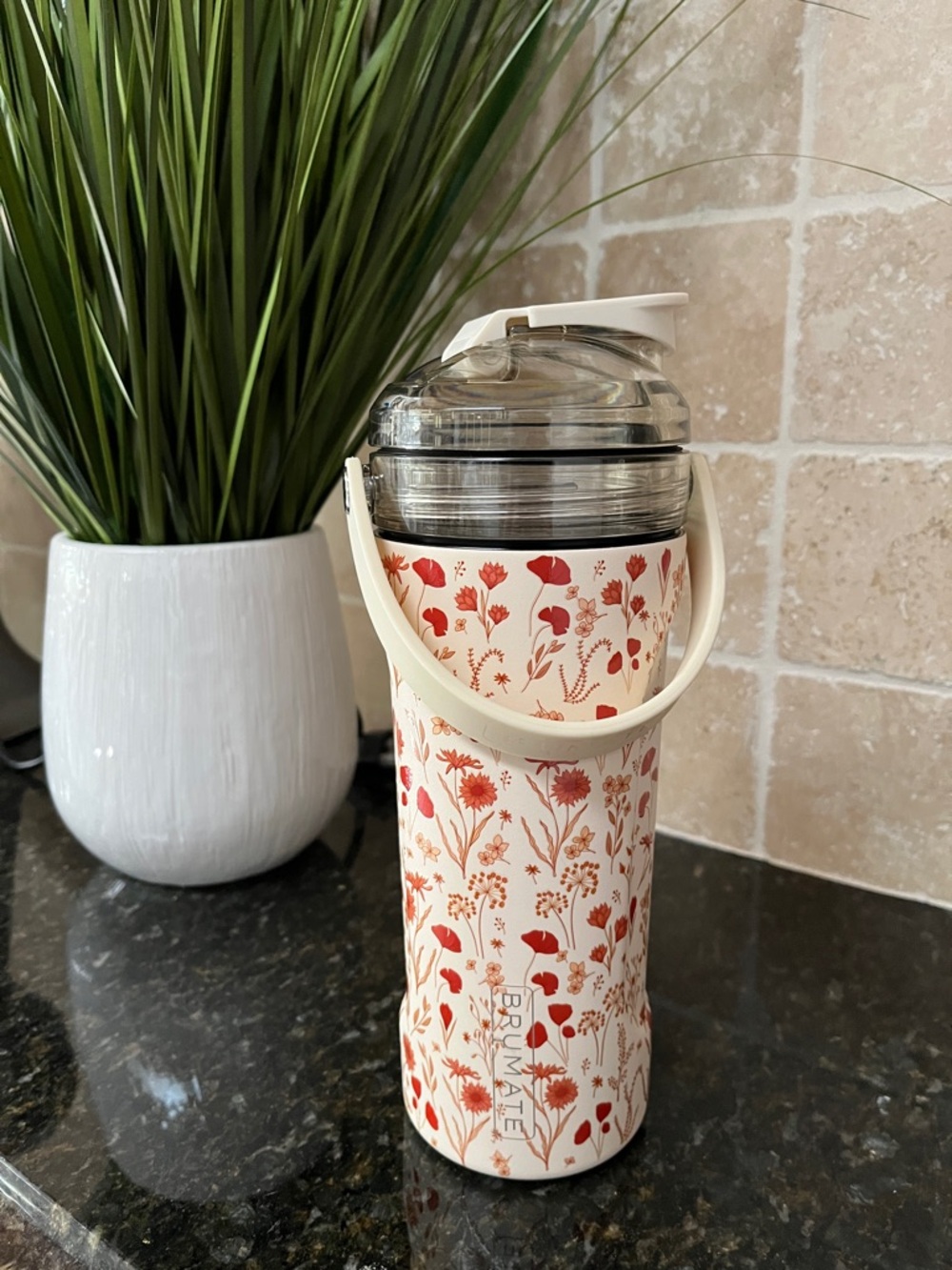 Poppy Cream & Red Floral Insulated Tumbler BruMate *Limited!**